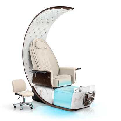 Ivory-White Moonstone Lexor PRIVÉ Lounge Pedicure Chair with LED Bowl