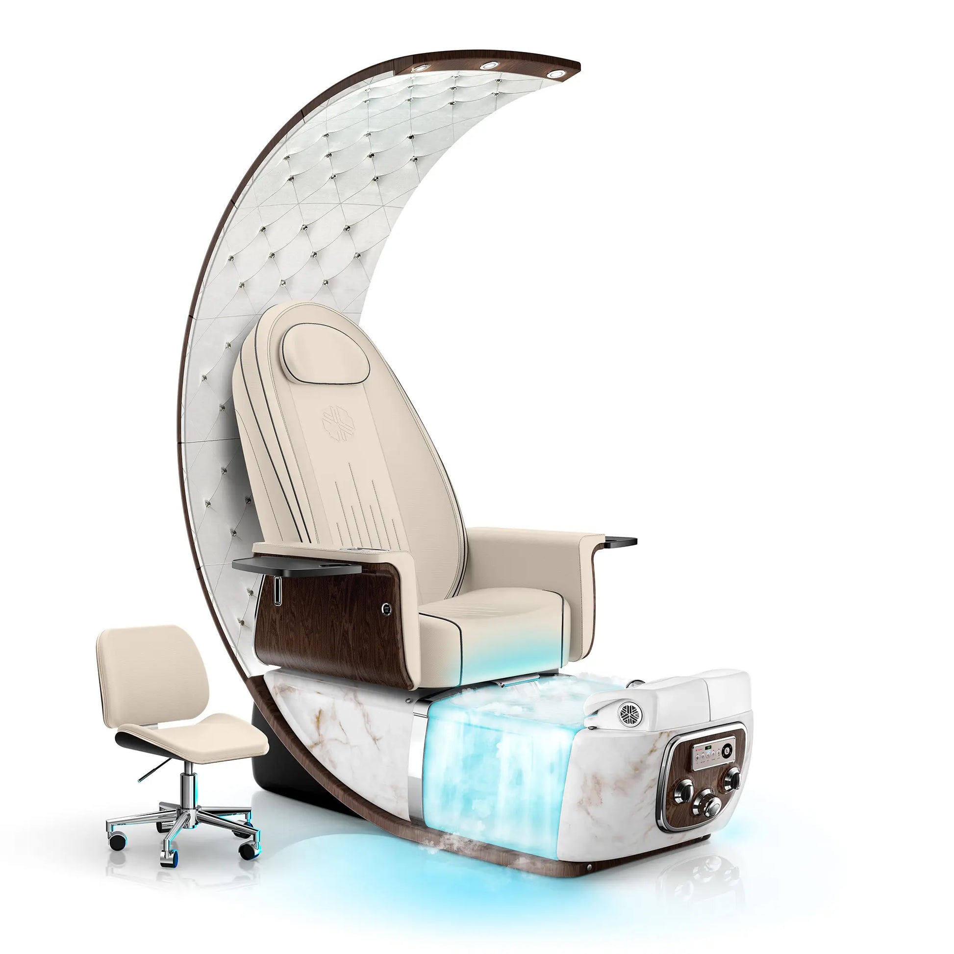 Ivory-White Moonstone Lexor PRIVÉ Lounge Pedicure Chair with Thera-Mist
