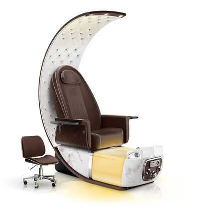 Mocha-White Moonstone Lexor PRIVÉ Lounge Pedicure Chair with LED Bowl