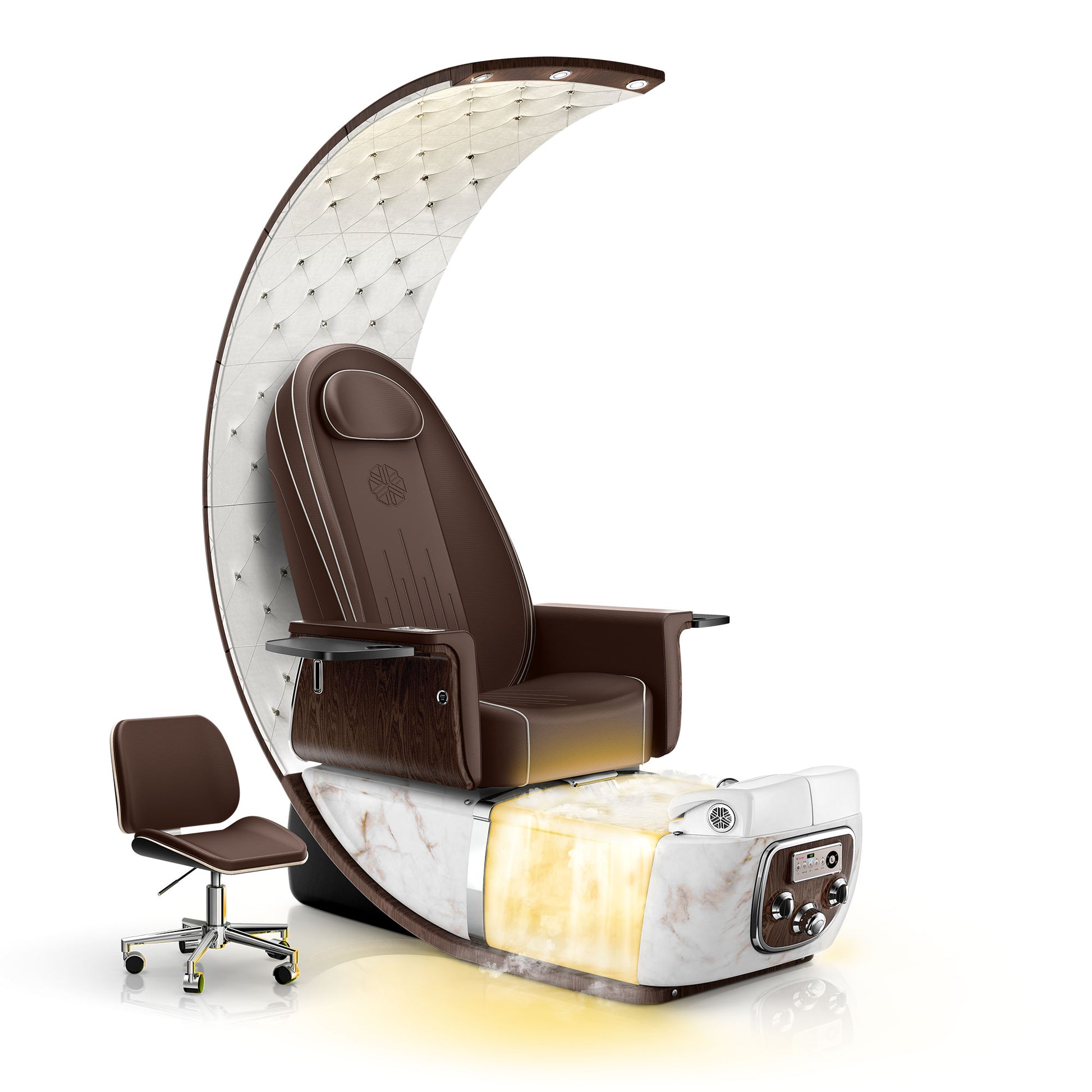 Mocha-White Moonstone Lexor PRIVÉ Lounge Pedicure Chair with Thera-Mist