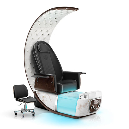 Noir-pr-White Moonstone Lexor PRIVÉ Lounge Pedicure Chair with LED Bowl