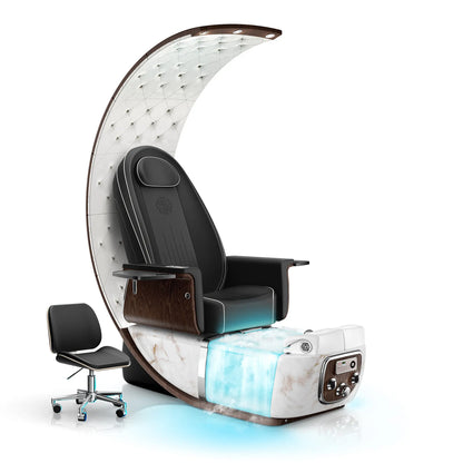 Noir-pr-White Moonstone Lexor PRIVÉ Lounge Pedicure Chair with Thera-Mist