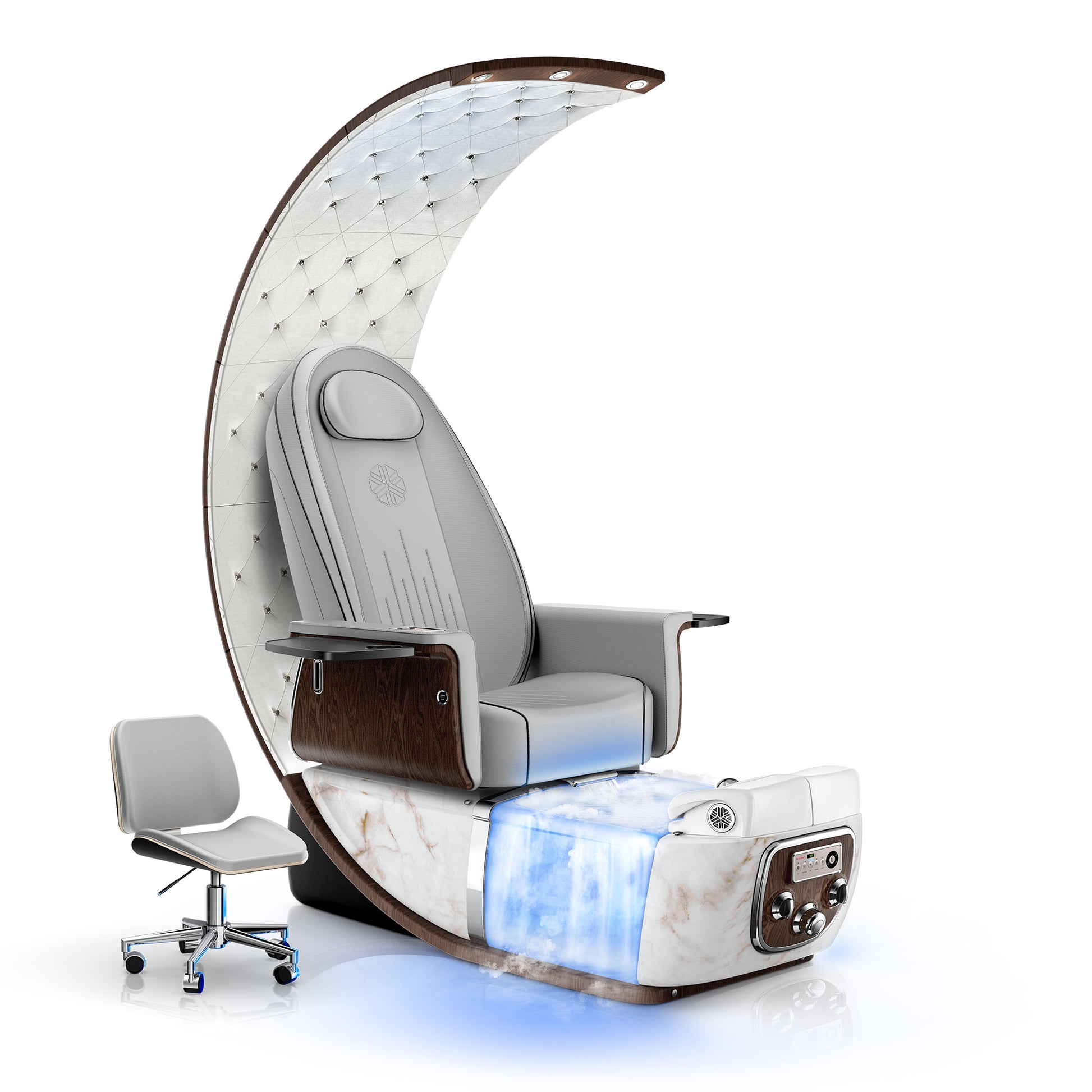 Platinum-White Moonstone Lexor PRIVÉ Lounge Pedicure Chair with Thera-Mist