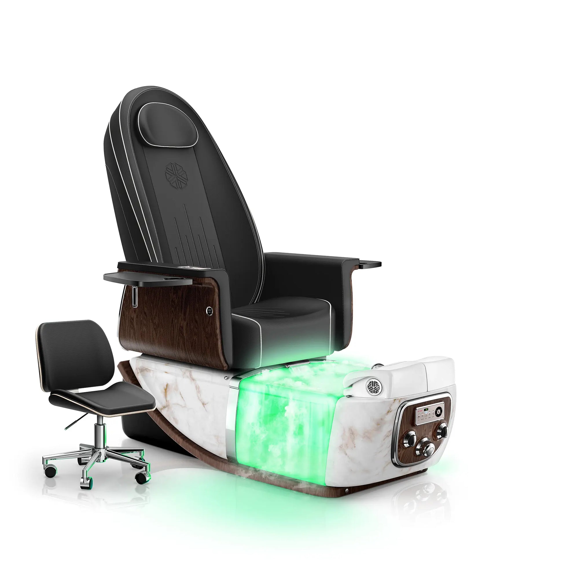 Noir-pr-White Moonstone PRIVÉ ONE Pedicure Chair with Thera-mist