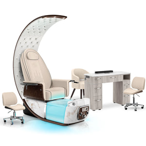 PRIVÉ Lounge Pedicure Chair with Nail Table Set Package