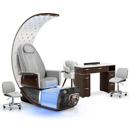 PRIVÉ Lounge Pedicure Chair with Nail Table Set Package