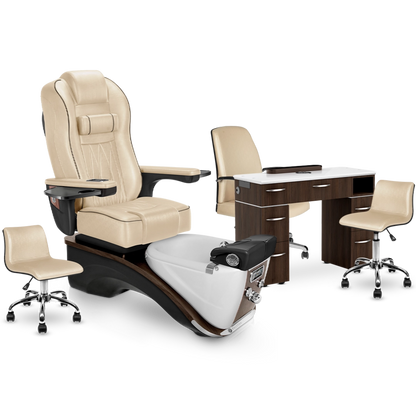 PRESTIGE Pedicure Chair with Nail Table Set Package