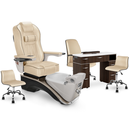 PRESTIGE Pedicure Chair with Nail Table Set Package