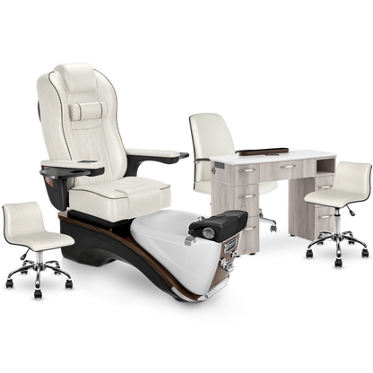 PRESTIGE Pedicure Chair with Nail Table Set Package