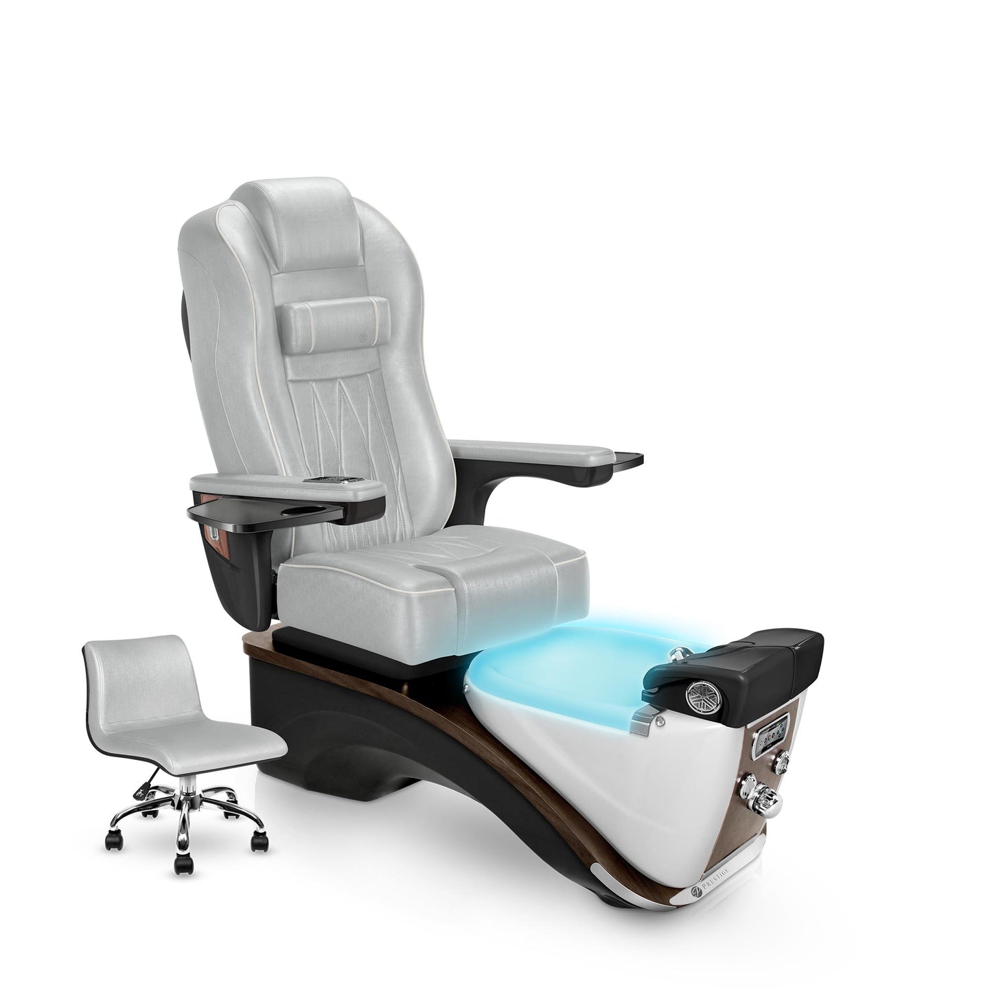 Prestige Pedicure Chair Platinum Cushion and Espresso Base