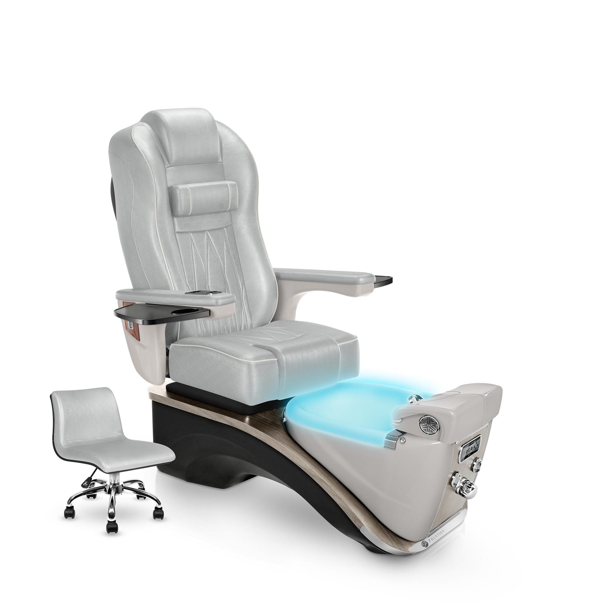 Prestige Pedicure Chair Platinum Cushion and Sandstone Base