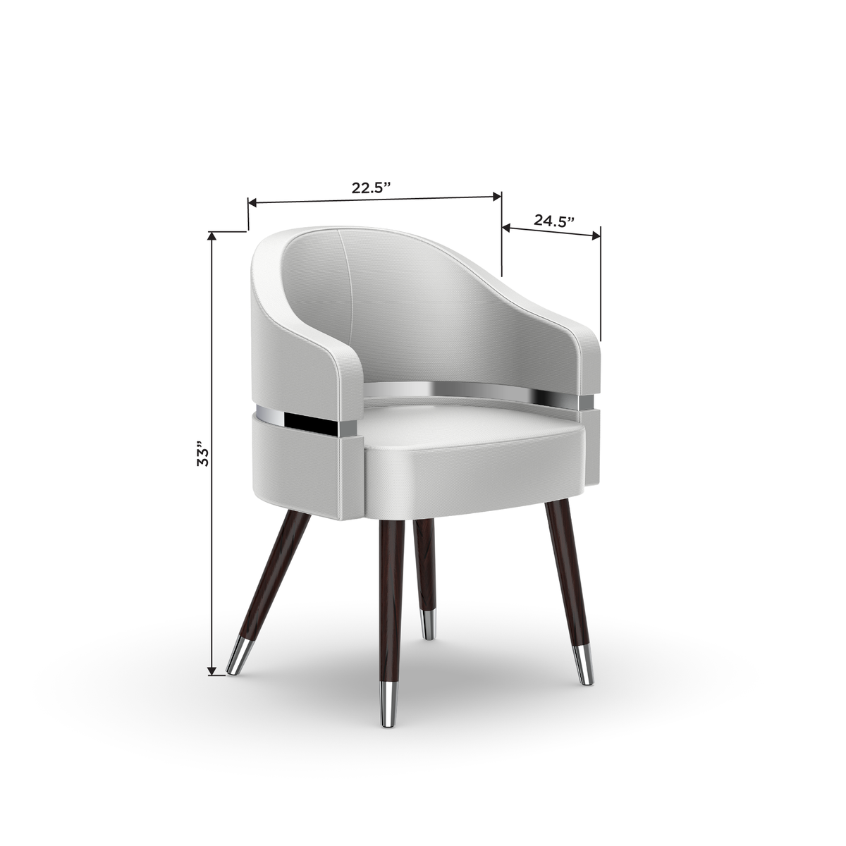 PRIVE Stationary Customer Chair with Dimensions