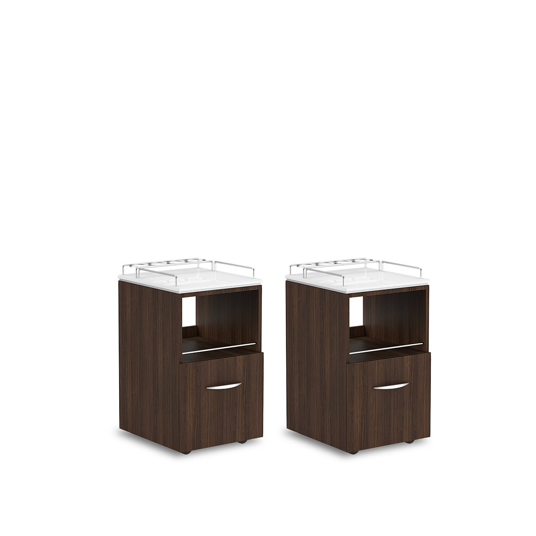 Dark Walnut Set of 2 Lexor VM420 MODEN Pedi-carts