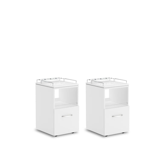 White Set of 2 Lexor VM420 MODEN Pedi-carts