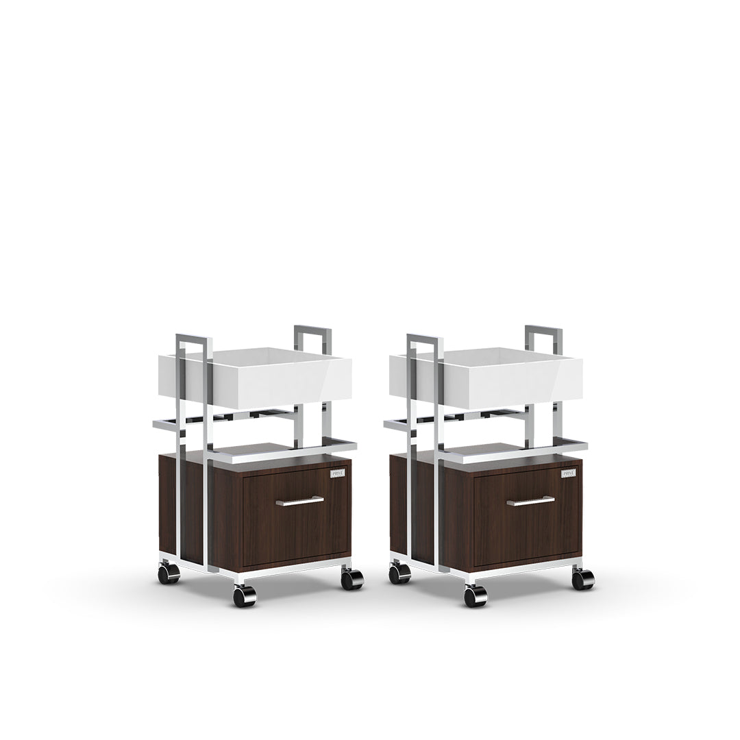 Dark Walnut Set of 2 Lexor PRIVÉ Pedi-Cart