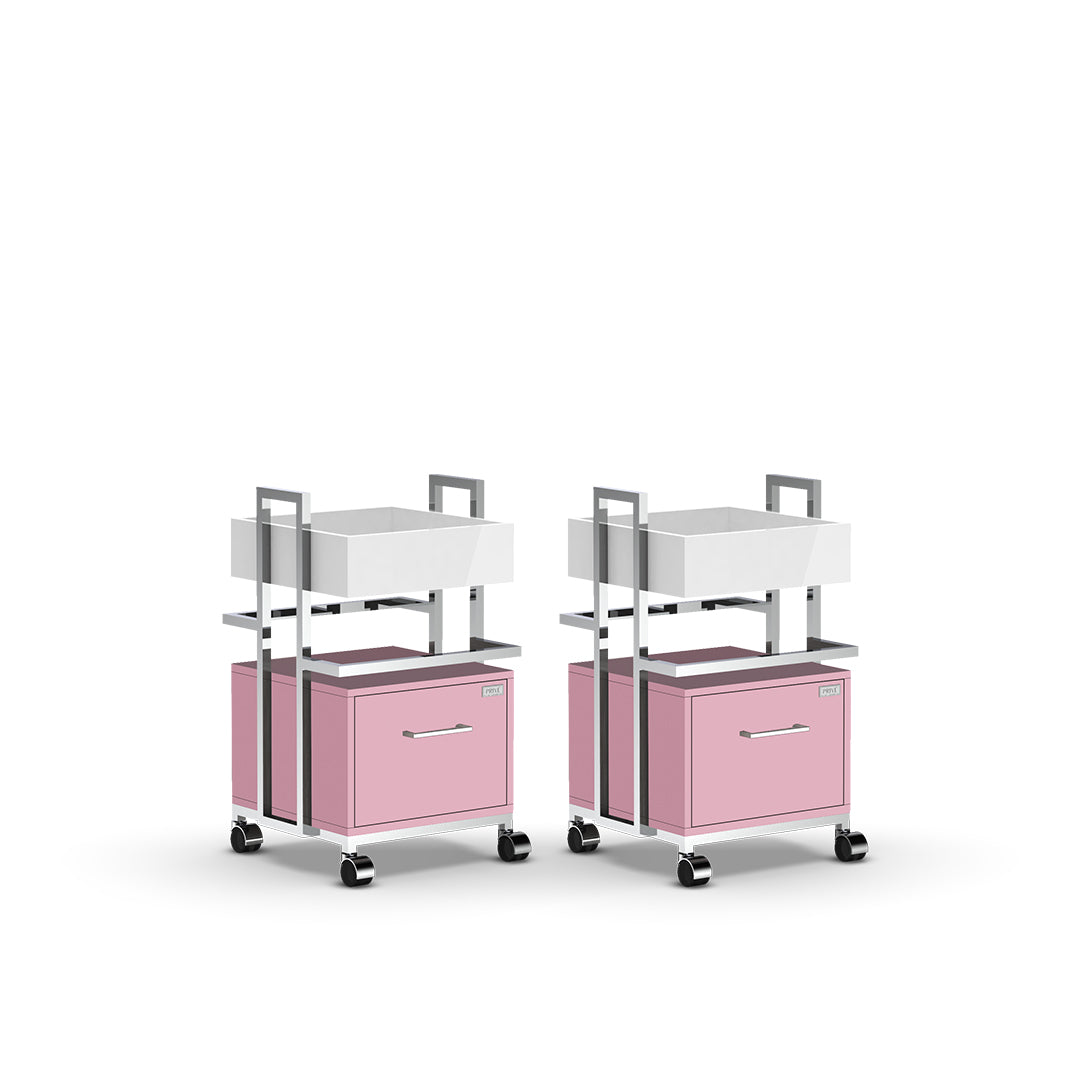 Pink Set of 2 Lexor PRIVÉ Pedi-Cart