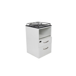 White MODEN Pedi-cart with Black Marble Top