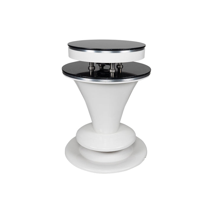 White and Round MODEN UV Hand & Feet Station with Black Marble Top
