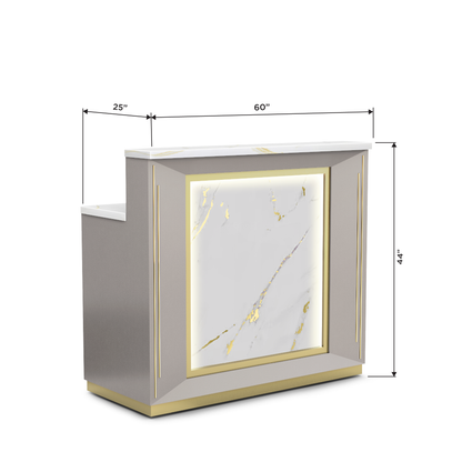 Lumiere Reception Counter with Dimensions