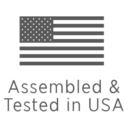 Assembled and Tested in USA Logo Grey Version