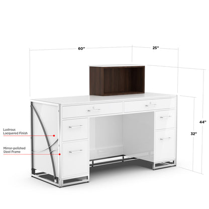 Dark Walnut Lexor PRIVÉ Reception Desk, with Dimension