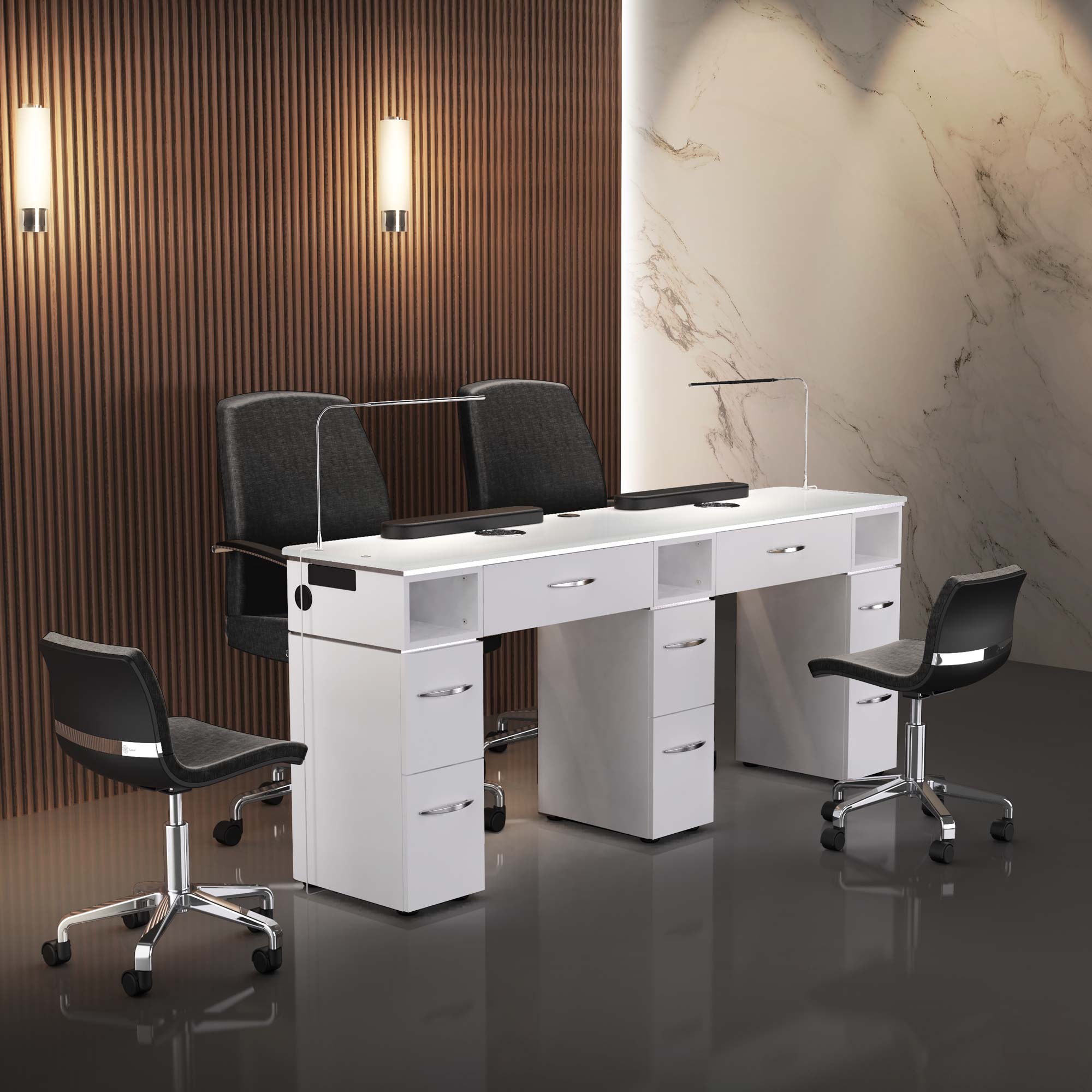 Lexor Double Manicure Nail Table: Maximize Space