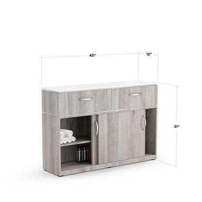 Hazel Lexor VM860 MODEN Polish and Powder Storage Cabinet, with Dimension