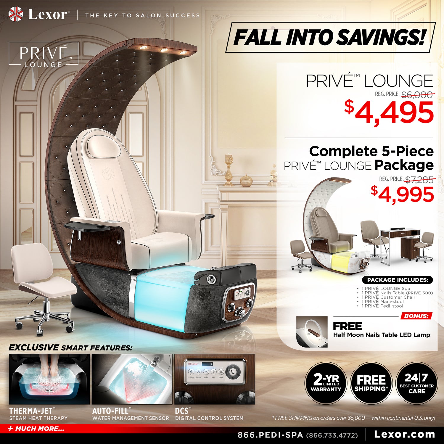 Fall Into Savings with Lexor PRIVÉ Lounge Pedicure Chair