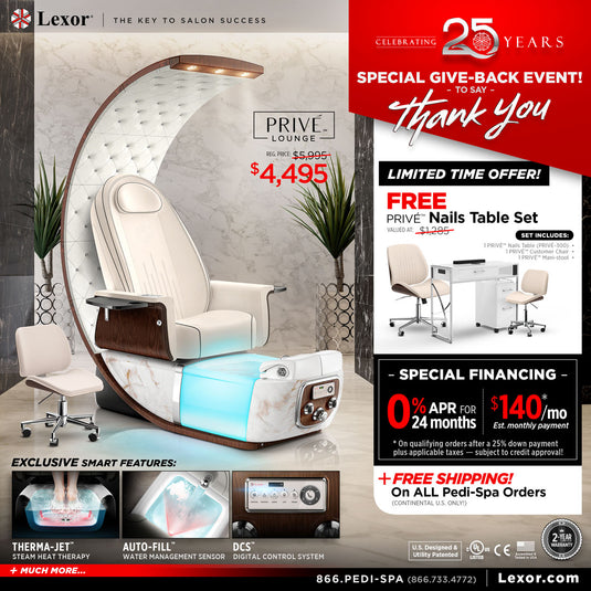 PRIVE Pedicure Chair Promotion with Financing 2025