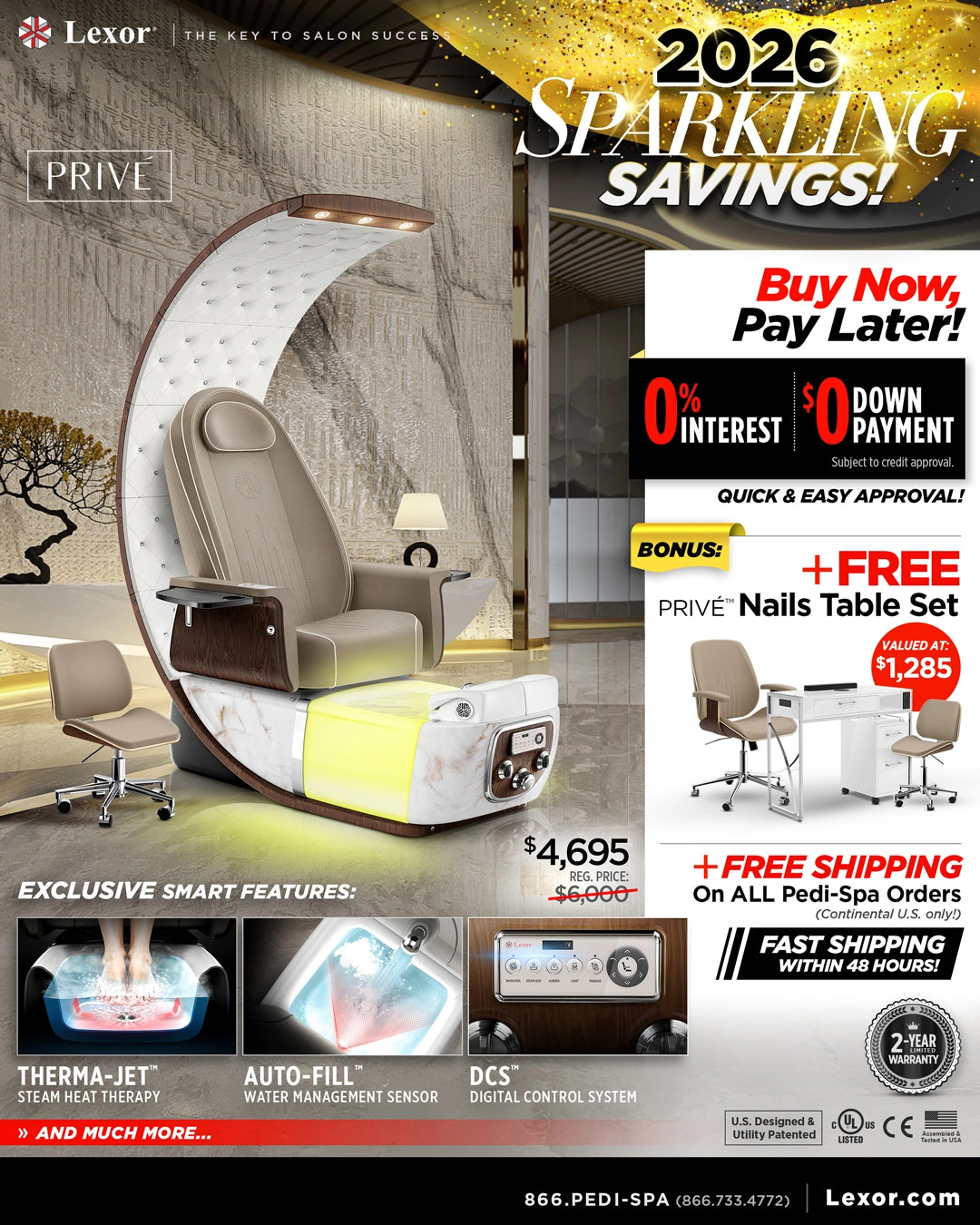 PRIVÉ Lounge Pedicure Chair 2026 Promotional Banner