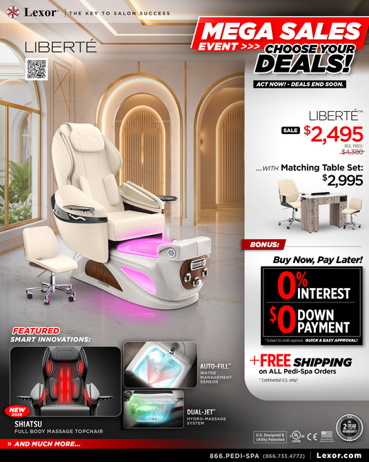 Liberté Pedicure Chair - Lexor Mega Sales Event