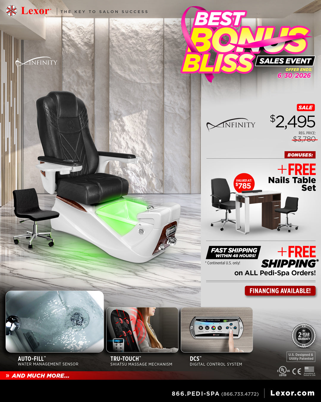 Infinity Pedicure Chair Summer Promotion Banner