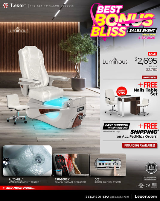 Lumnious Pedicure Chair Summer Promotion Banner