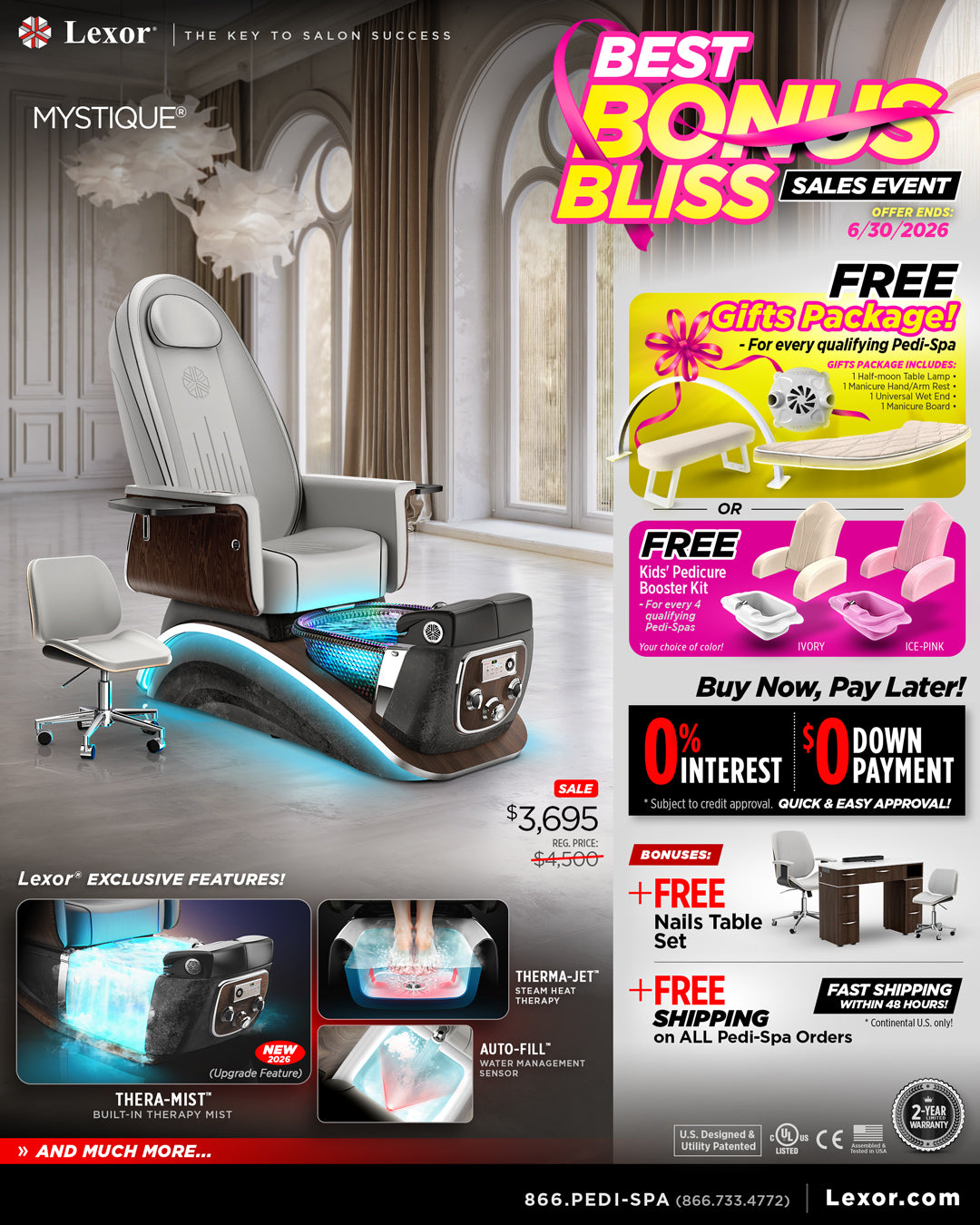 Mystique Pedicure Chair Promo Banner Summer 2026