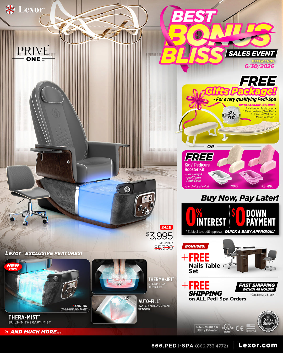 PRIVÉ ONE Pedicure Chair Summer Promotion Banner