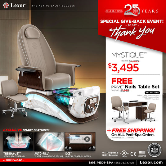 Promotion Package For Mystique Pedicure Chair In Lexor’s 25 Years Anniversary Campaign