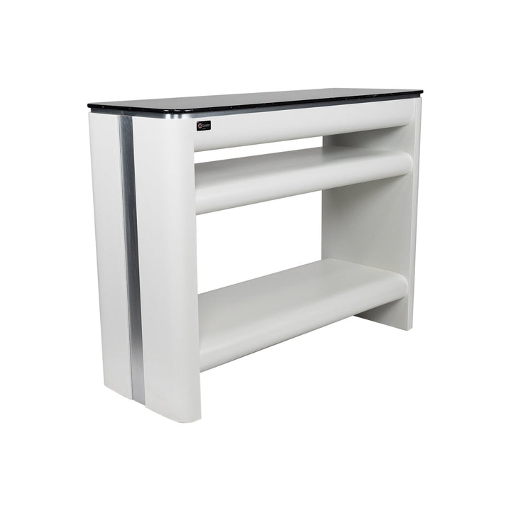 White Rectangular UV Hands & Feet Station with Black Marble Top