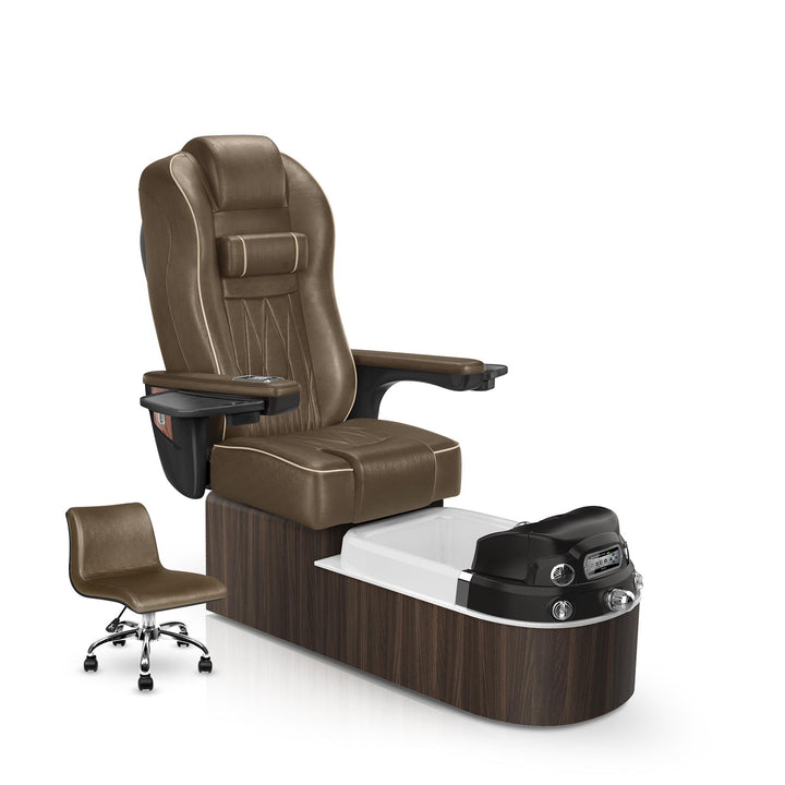 Lexor Envision pedicure chair cola cushion and dark walnut base
