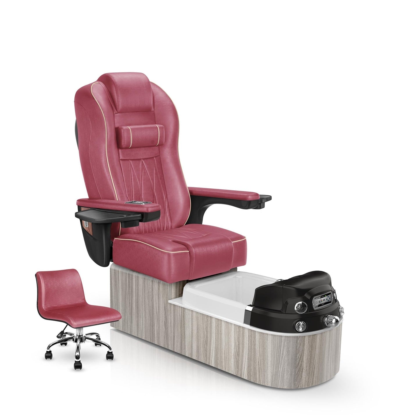 Lexor Envision pedicure chair crimson cushion and hazel base