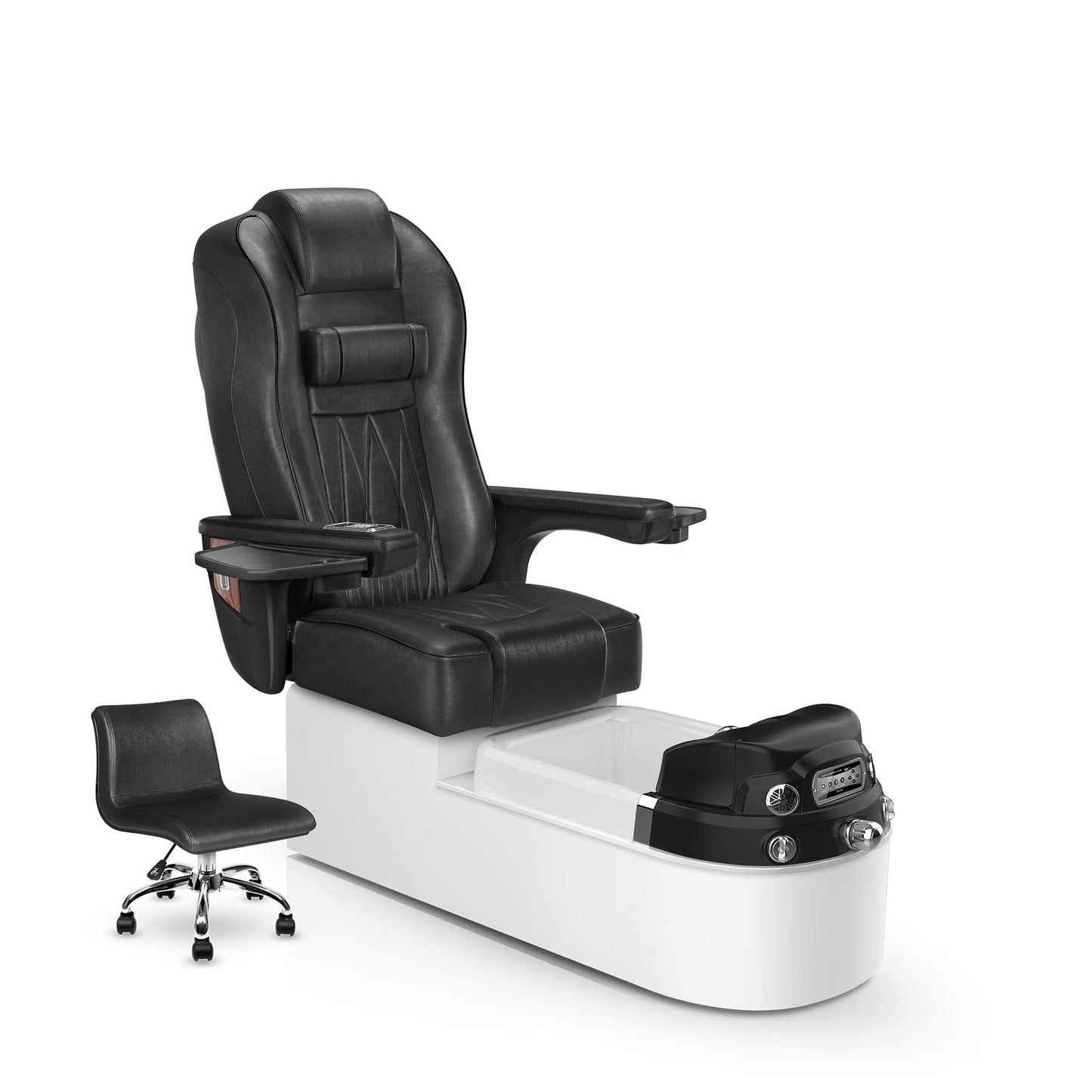 Lexor Envision pedicure chair noir cushion and white pearl base