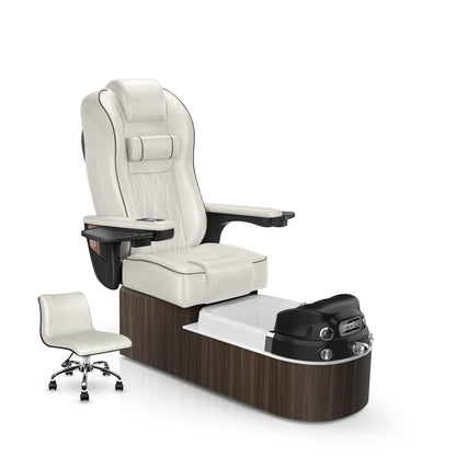 Lexor Envision pedicure chair opal cushion and dark walnut base