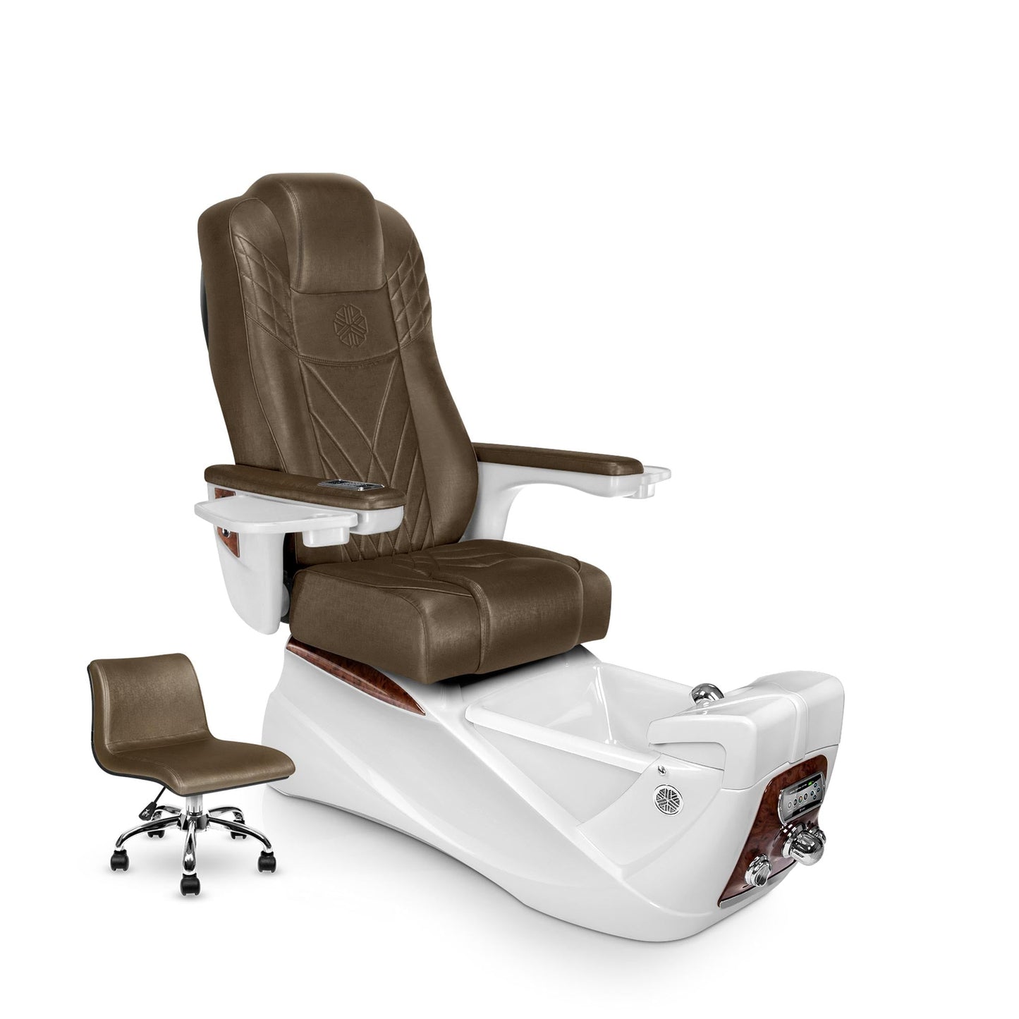 Lexor INFINITY pedicure chair with cola cushion and white pearl spa base