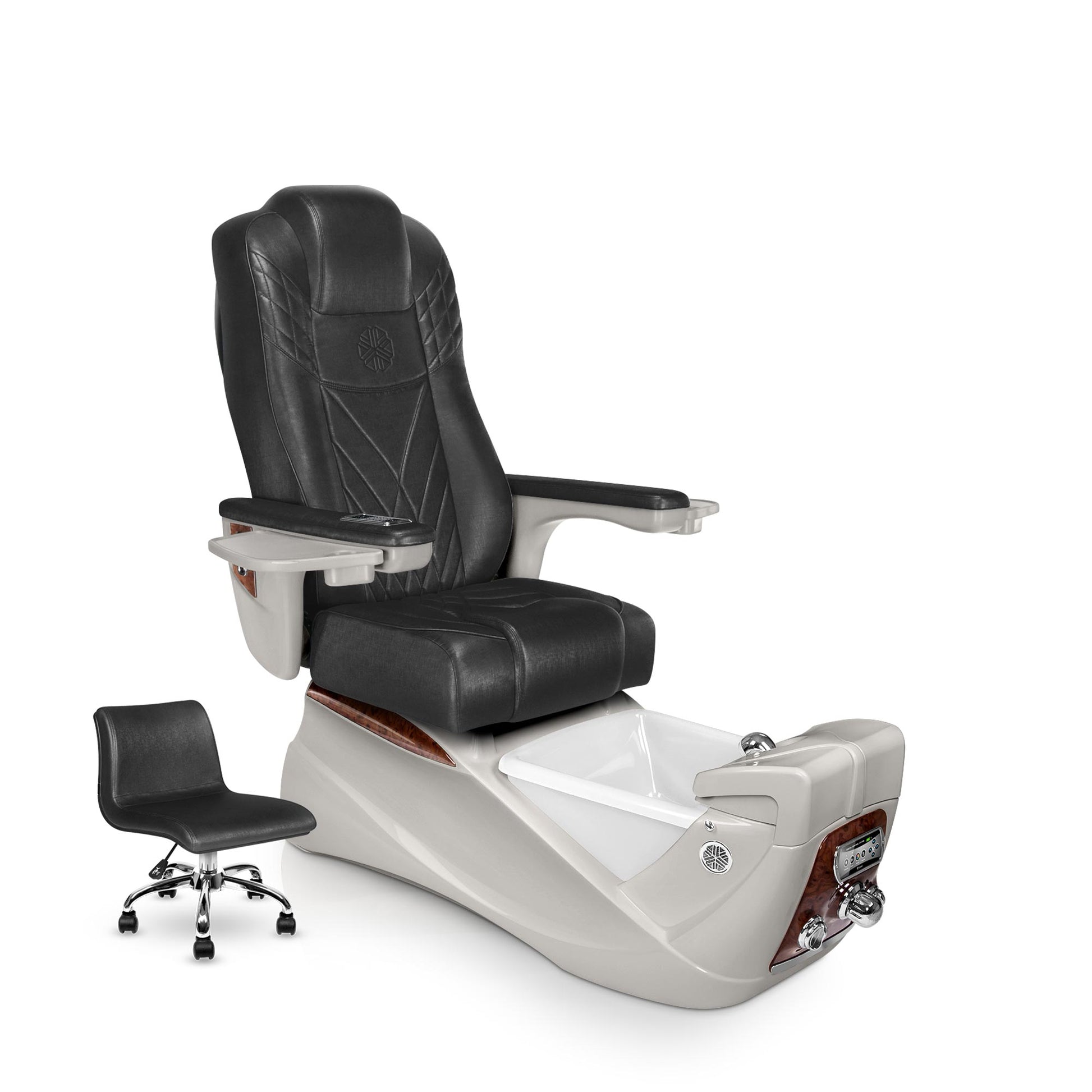 Lexor INFINITY pedicure chair with noir cushion and sandstone spa base