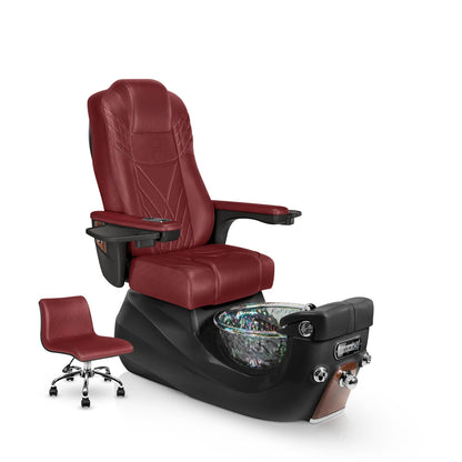Lexor LIBERTÉ pedicure chair with ruby cushion and espresso spa base
