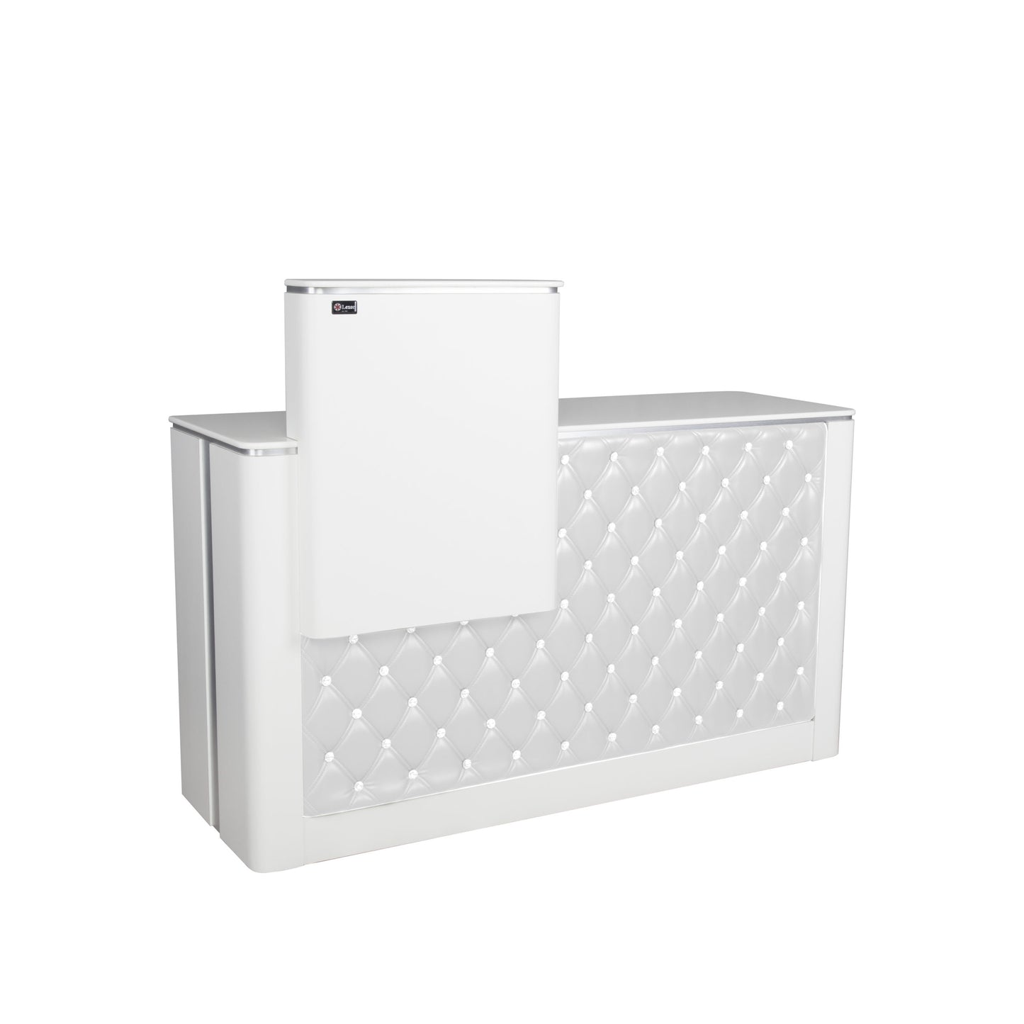 White MODEN VM520 Accessibility Reception Desk with White Marble Top