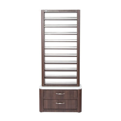 Dark Walnut Polish Rack with Storage - MODEN™
