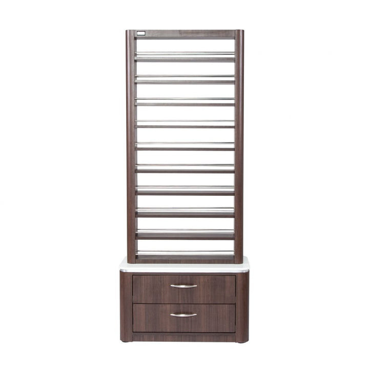 Dark Walnut Polish Rack with Storage - MODEN™