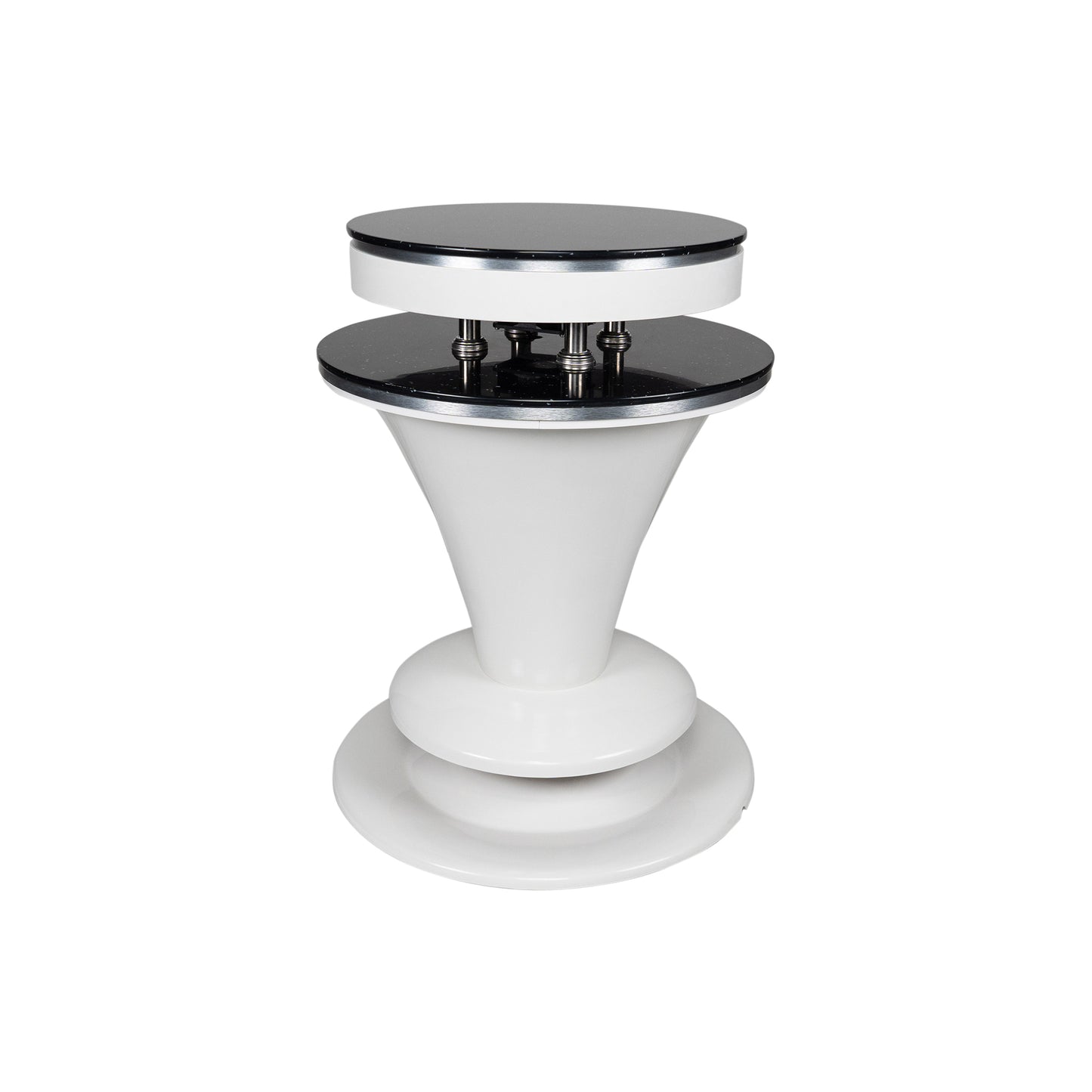 White and Round MODEN UV Hand & Feet Station with Black Marble Top